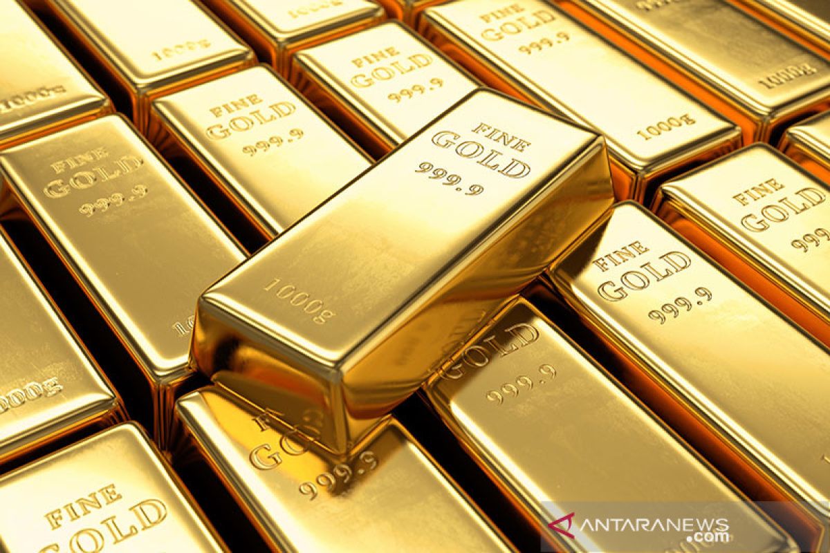 Emas turun karena pasar saham AS 