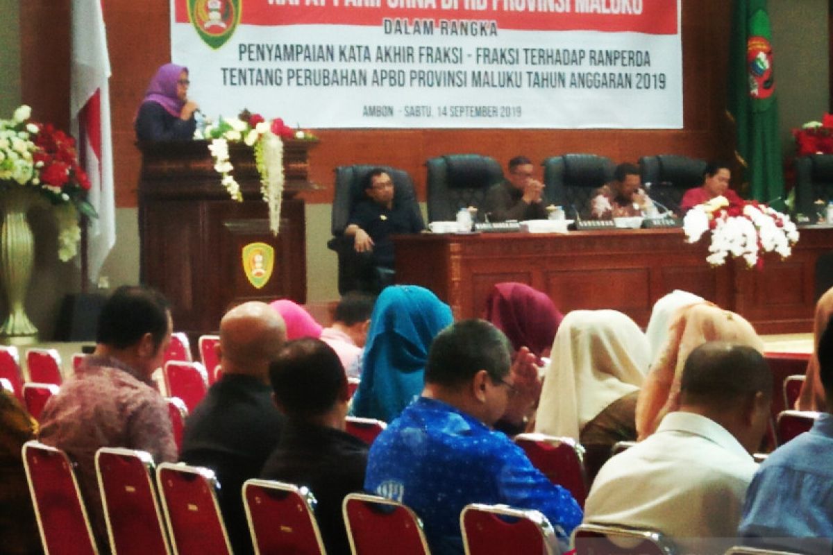 Delapan fraksi DPRD Maluku setujui penetapan APBD Perubahan 2019