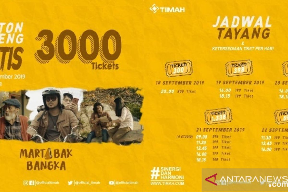 PT Timah bagikan 3.000 tiket nobar film Martabak Bangka