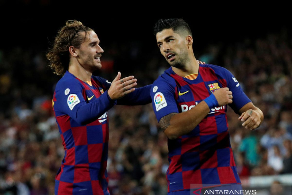 Griezmann belum "nyetel" dengan Messi dan Suarez