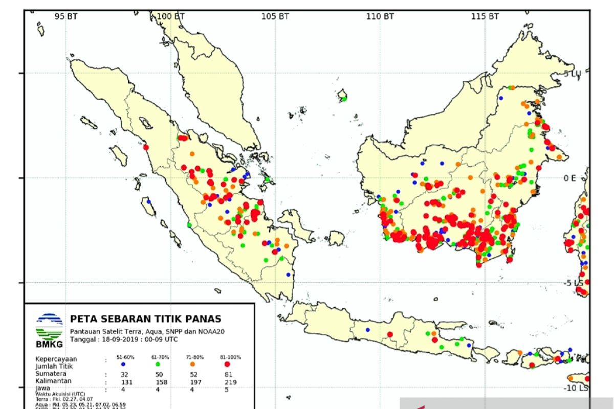 15 titik panas terpantau di Sumut