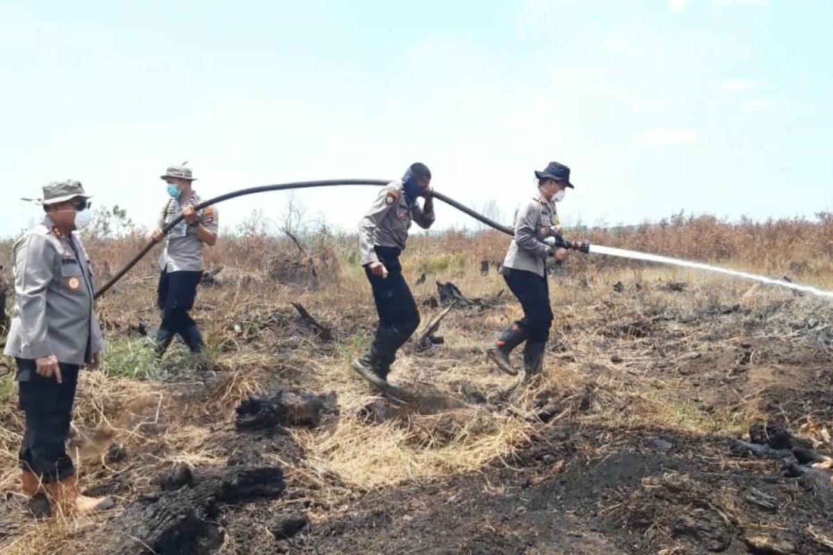 Maksimalkan pemadaman, Kapolda Kalsel tinjau titik api Karhutla