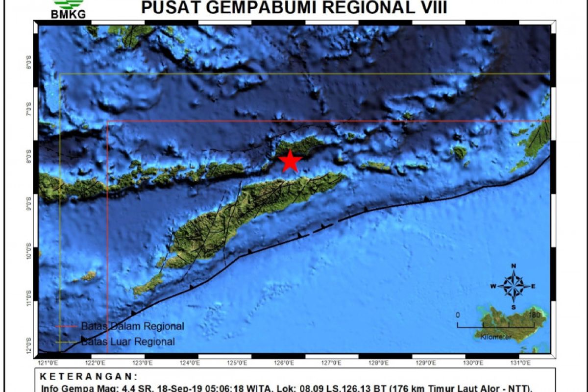 Gempa berkekuatan 4.4  guncang Alor