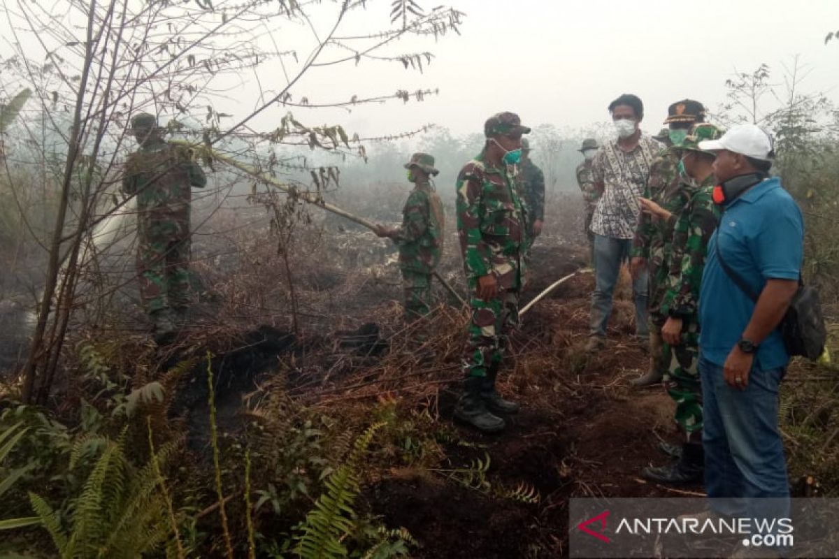 Usai dilantik, Dandim 0314/Inhil langsung padamkan karhutla