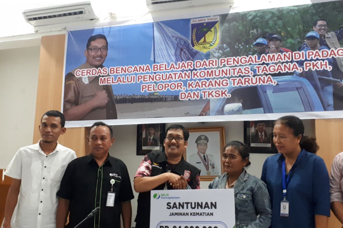 BPJS-TK santuni peserta padat karya korban bencana di Kabupaten Sigi