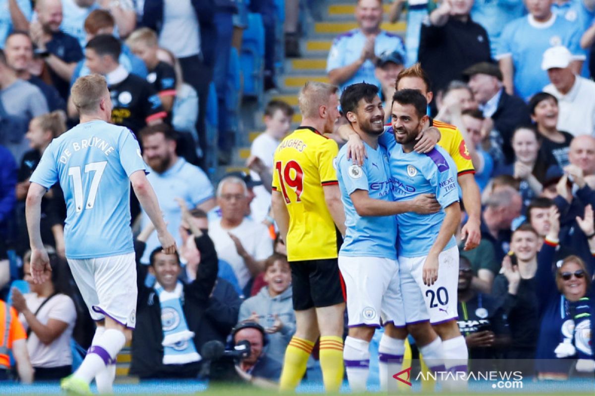 Liga Inggris, City pesta delapan gol tanpa balas ke gawang Watford