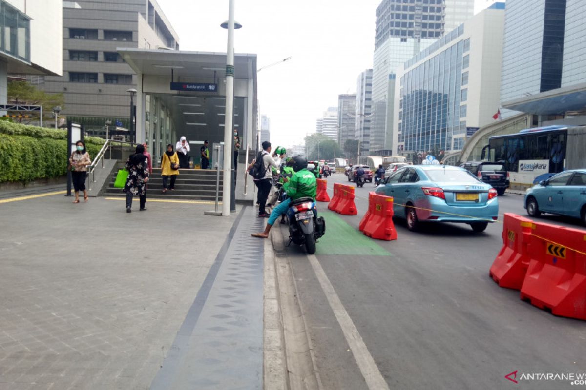 Sebagian warga belum mengetahui adanya jalur sepeda di MH Thamrin