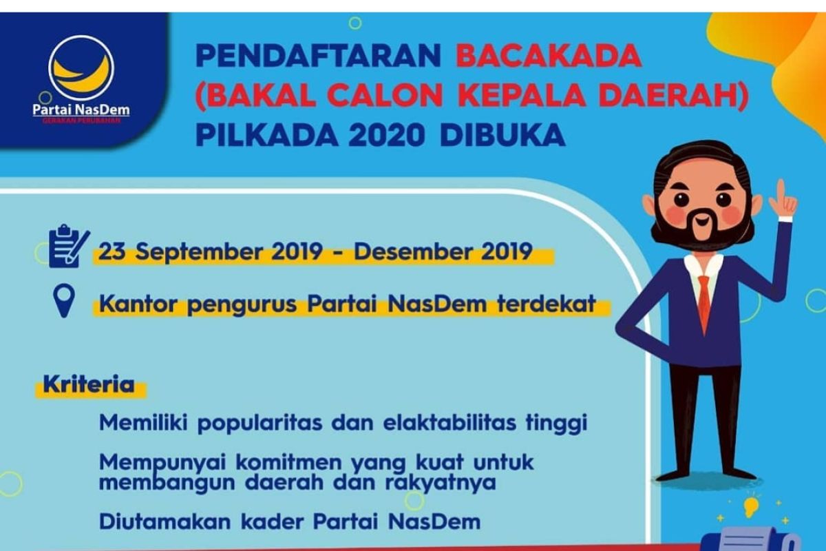 NasDem buka pendaftaran bakal calon untuk Pilkada Surabaya 2020