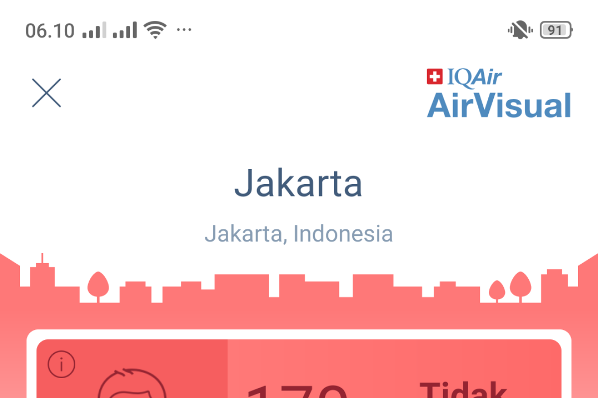 Data AirVisual Minggu, polusi Jakarta ke-19 dunia