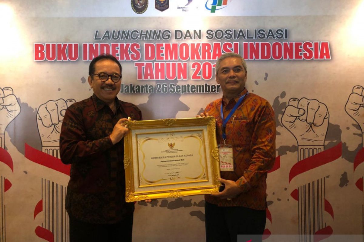 Bali terima penghargaan indeks demokrasi tertinggi kedua di Indonesia