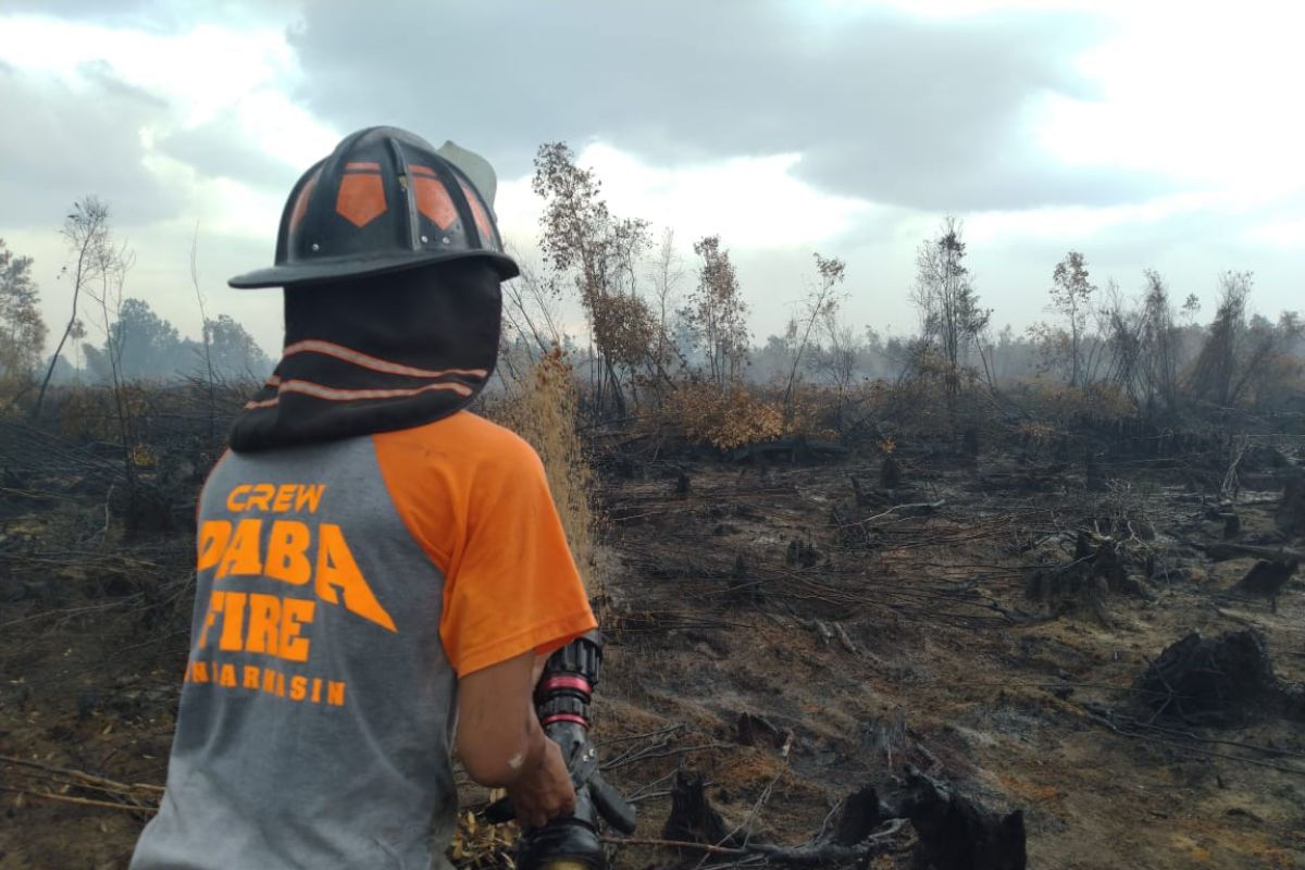 Relawan Damkar keroyok karhutla di Guntung Damar Banjarbaru