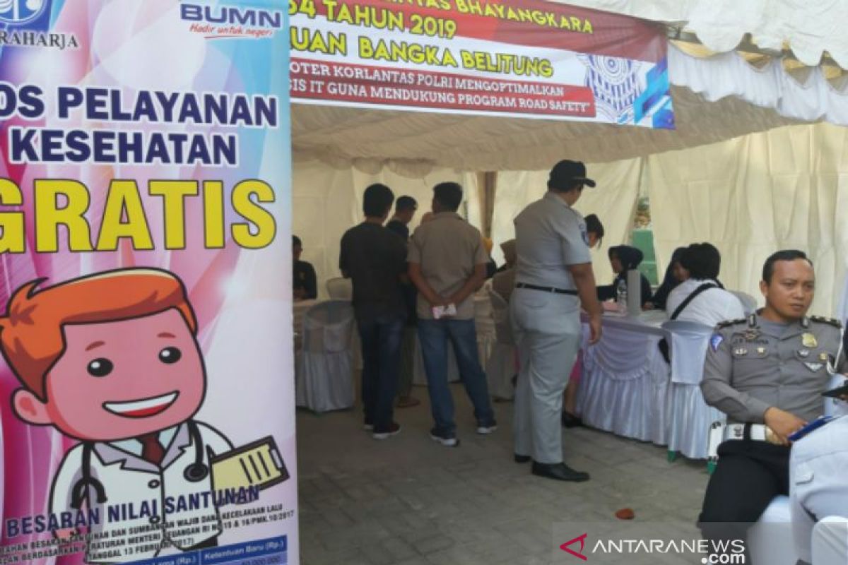 Peringati Hari Lalu Lintas, Jasa Raharja Babel buka layanan kesehatan gratis