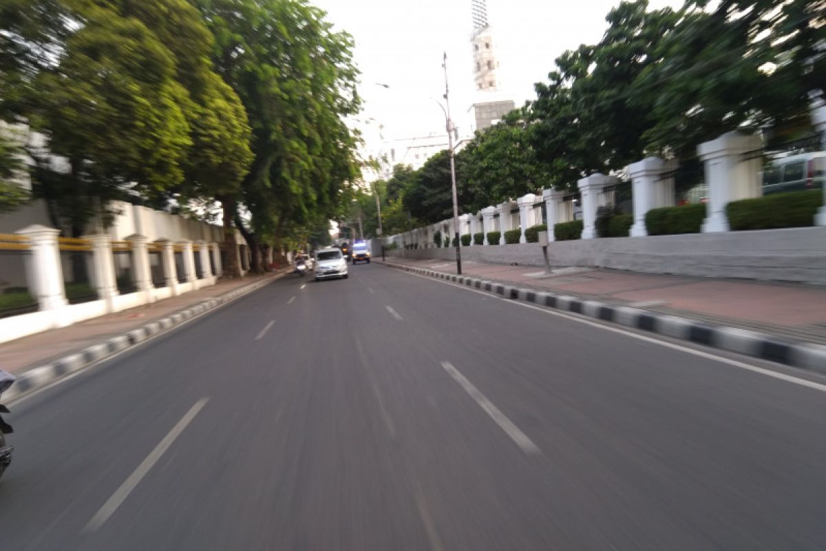 Lalu lintas menuju gedung DPR/MR terpantau lancar