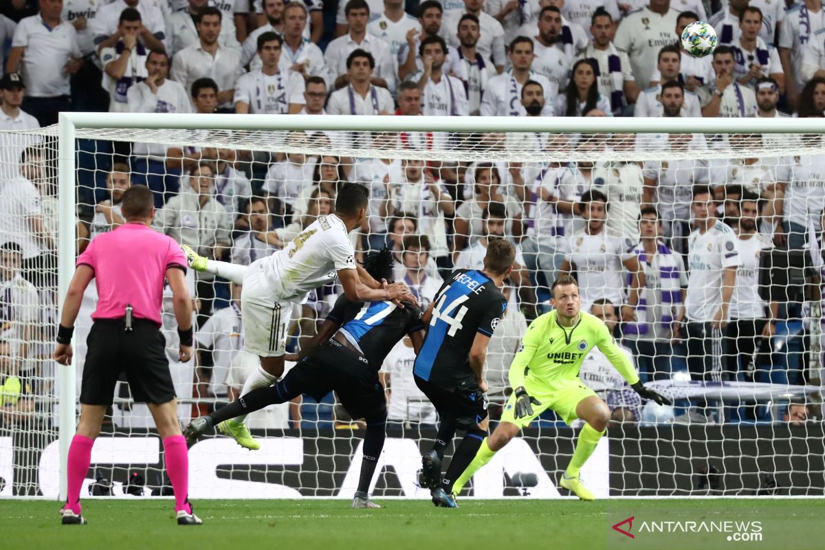 Liga Champions; Real Madrid butuh kartu merah untuk tidak kalah dari Brugge