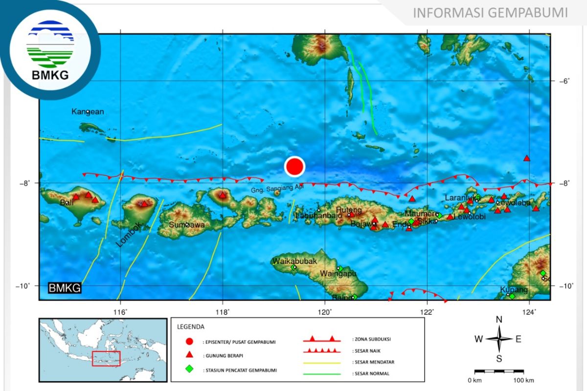 Gempa magnitudo 4.3  getarkan Labuan Bajo NTT