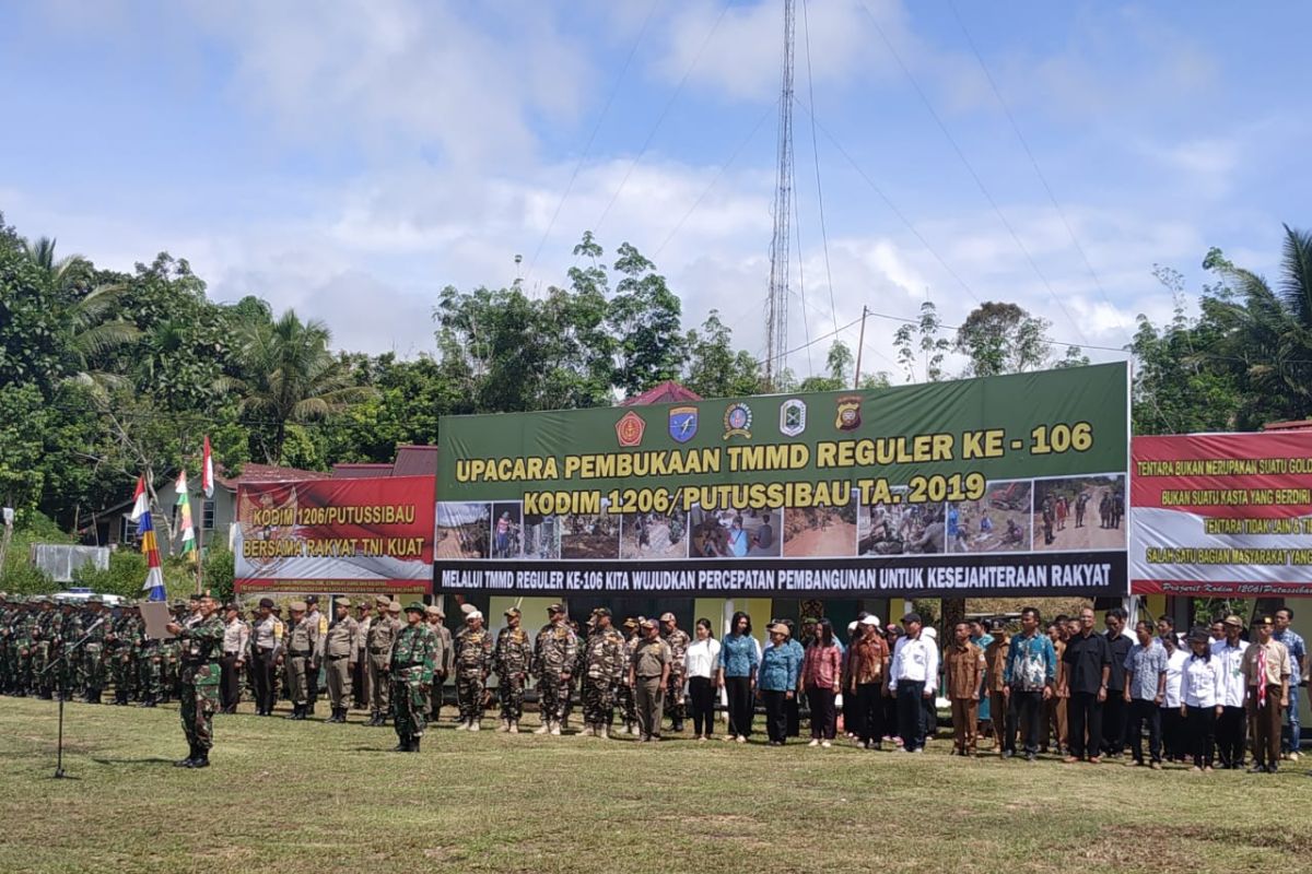 Pembangunan jalan di perbatasan oleh TMMD sudah 1,7 kilometer