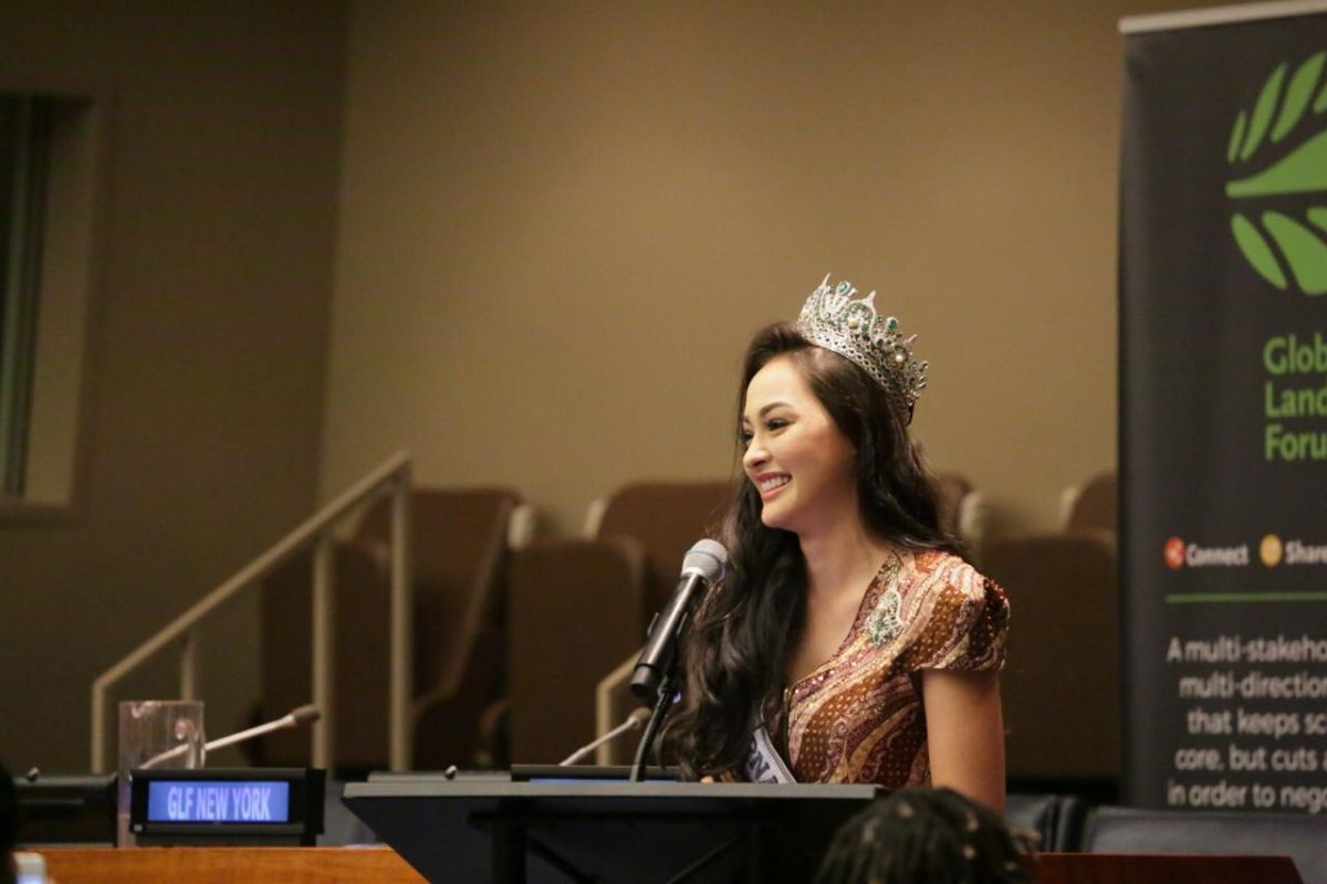 Puteri Indonesia Jolene Marie Rotinsulu bicara upaya penyelamatan bumi di PBB