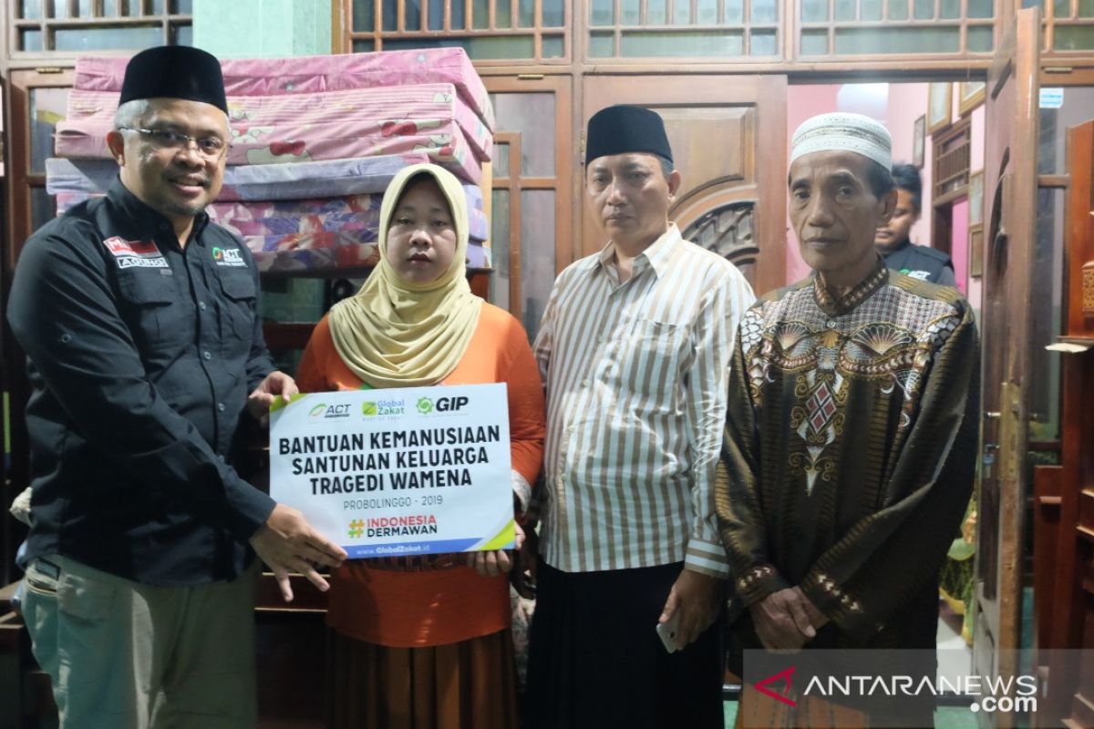 ACT berikan santunan kepada keluarga korban kerusuhan Wamena di Probolinggo