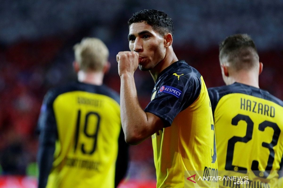 Dortmund curo tiga poin dari markas Slavia berkat dua gol Hakimi