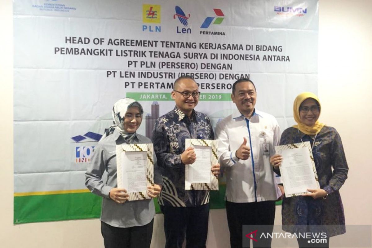 PLN-LEN-Pertamina bentuk perusahaan patungan kembangkan PLTS