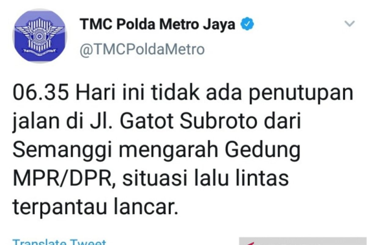 Jalan Gatot Subroto kembali normal beroperasi