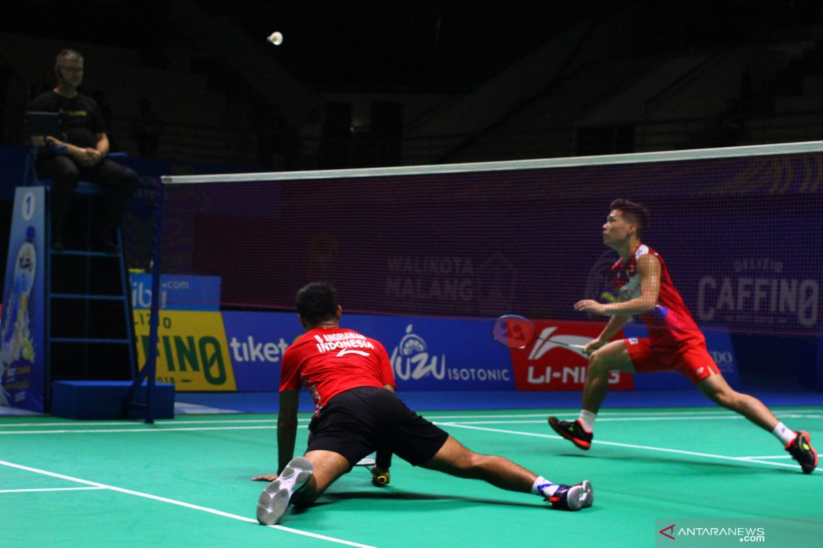 Wakil putra Indonesia terhenti di semifinal Indonesia Masters 2019