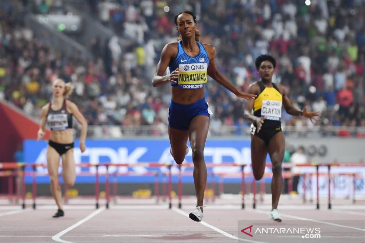 Kejuaraan duni atletik, Muhammad raih emas lari gawang 400m putri dan rekor dunia