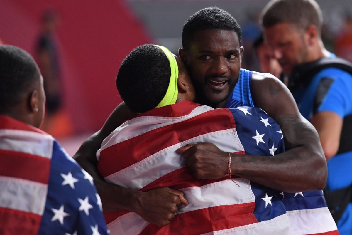 Justin Gatlin sabet medali emas di Kejuaraan Dunia Atletik