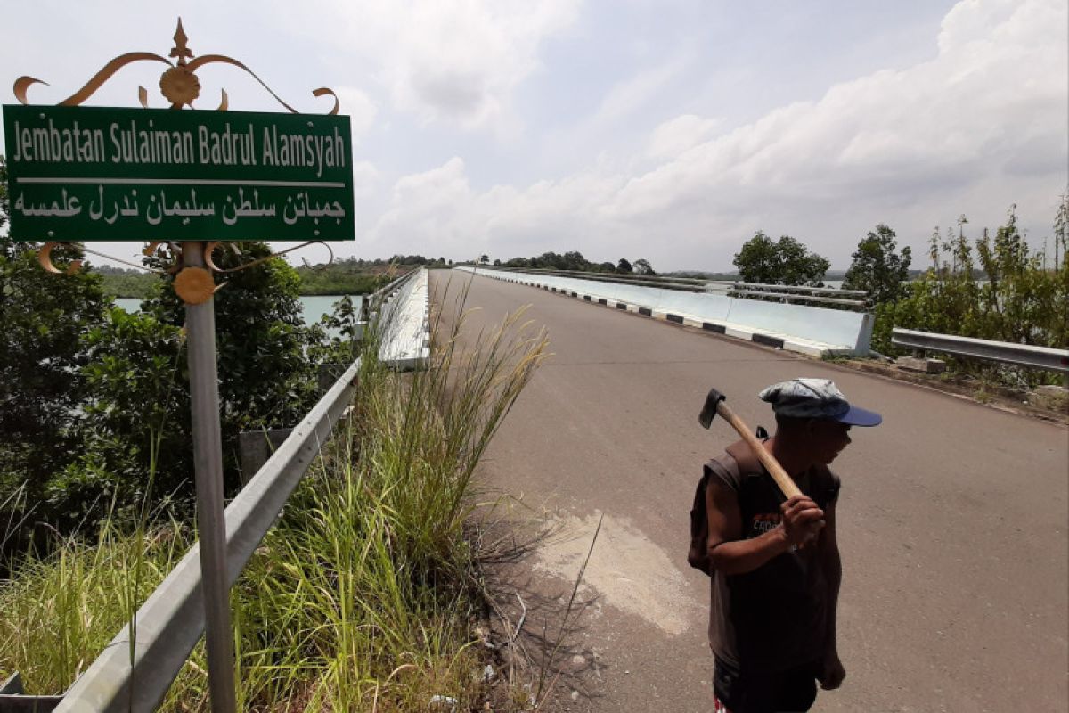 Polres Tanjungpinang selidiki kerusakan Jembatan II Dompak