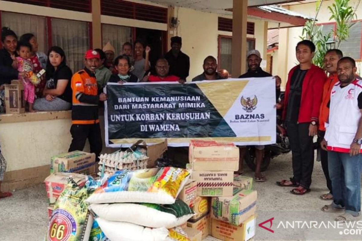 Bantuan Baznas Mimika sudah disalurkan ke pengungsi di Wamena