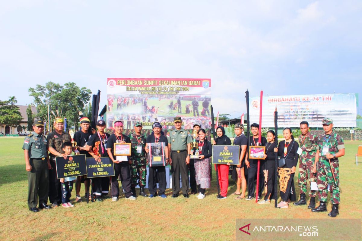 Tim sumpit Kodim Singkawang sabet juara umum Piala Pangdam XII/Tpr