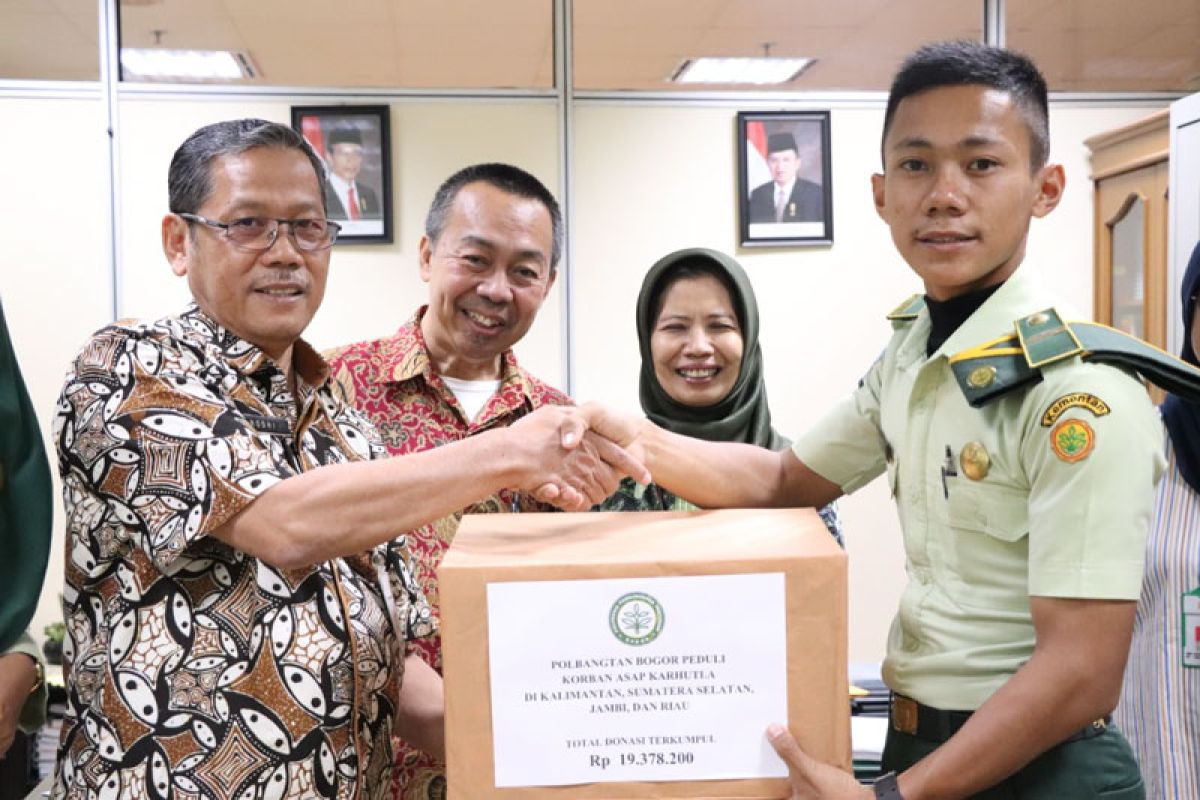 BEM Polbangtan Bogor serahkan donasi untuk korban Karhutla