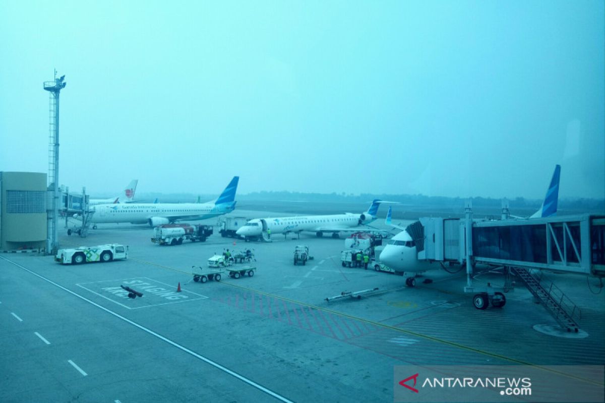 Jarak pandang di Bandara SMB II Palembang 50 meter