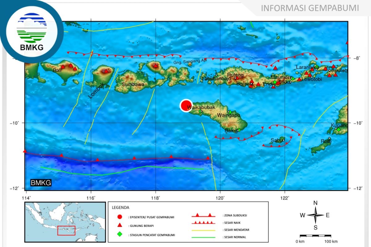 BMKG: Gempa Sumba pertama di Tahun 2021