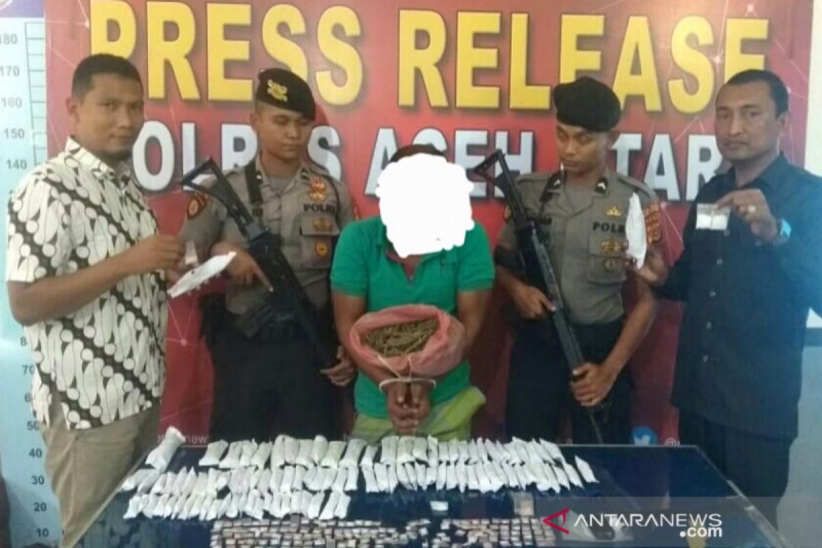 Pengedar sabu di Aceh Utara ditembak, 251 paket narkoba diamankan