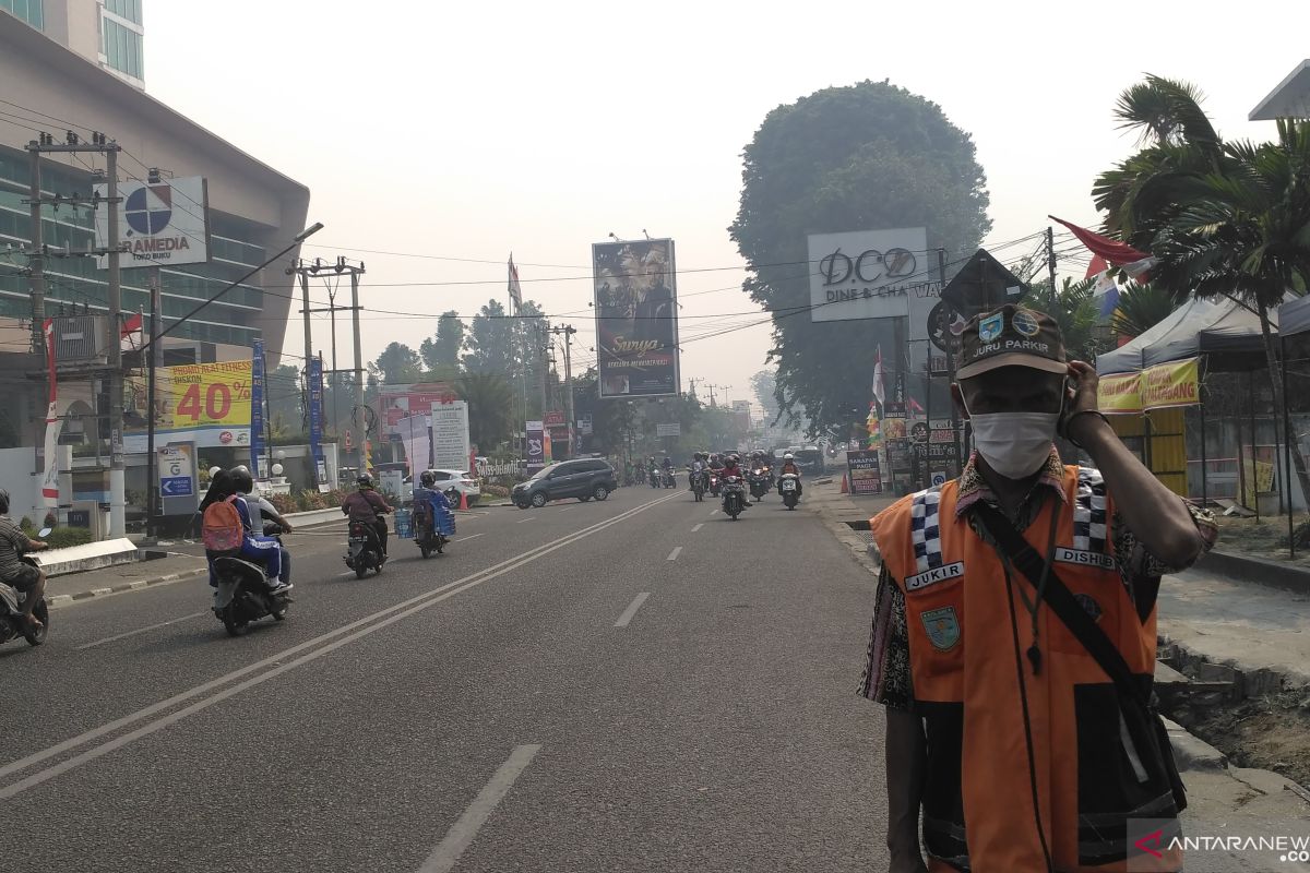 Kabut asap di Kota Jambi kiriman dari Sumsel