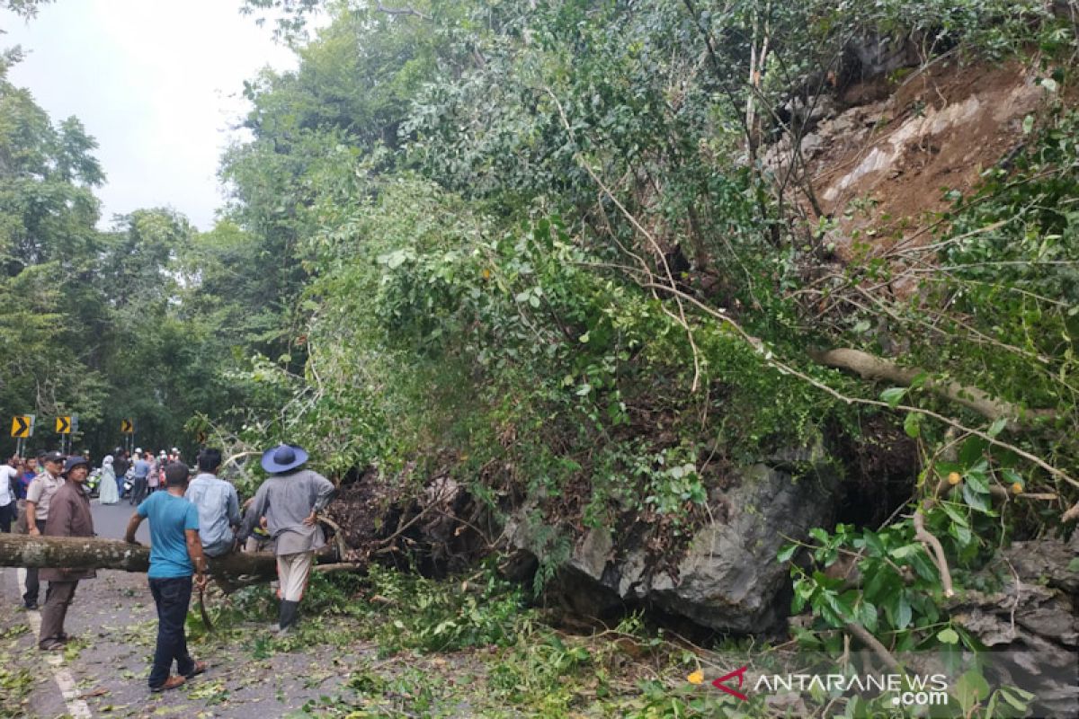 Longsor batu tutupi badan jalan di Gerute, lintas Banda Aceh -Calang terganggu