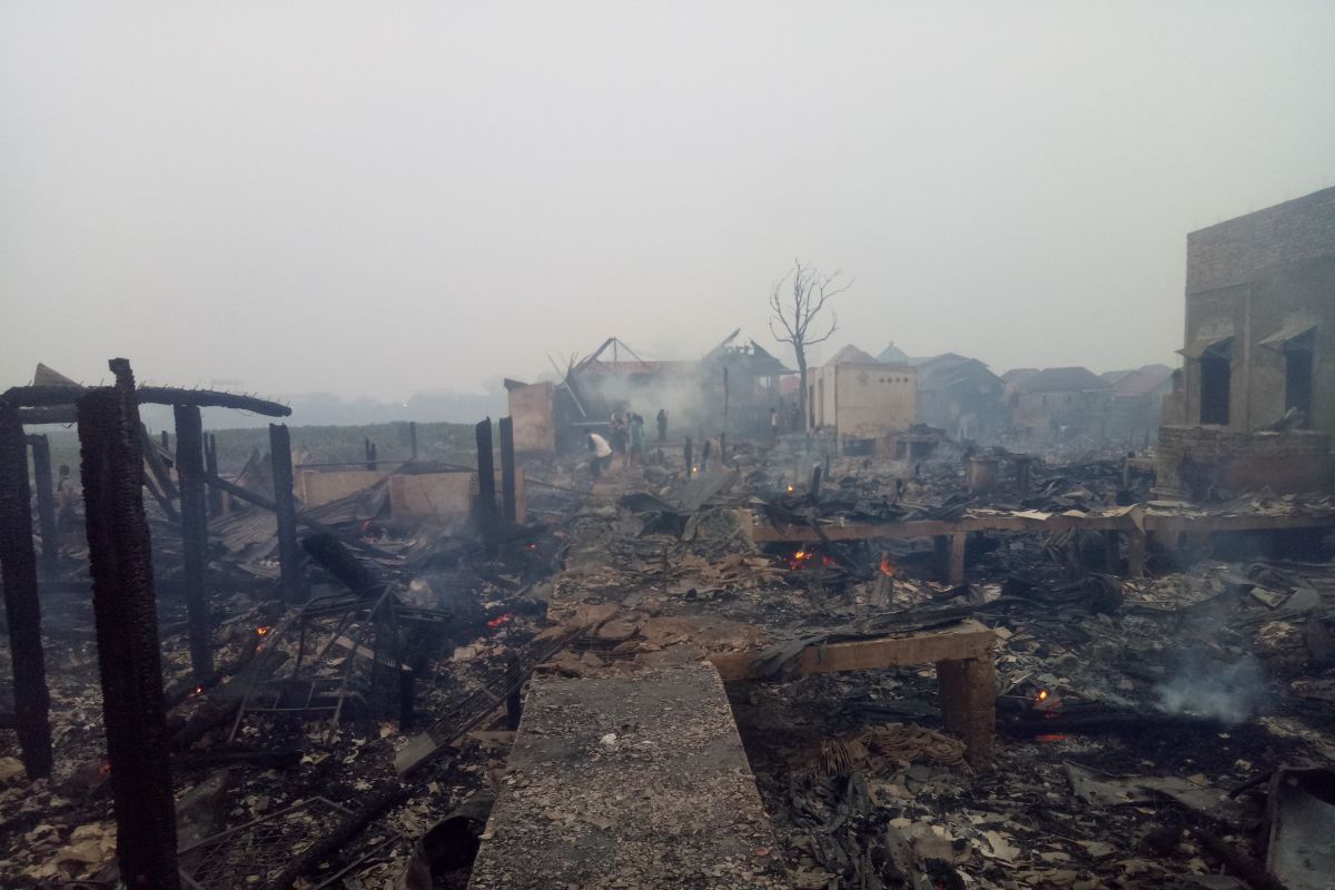 Puluhan rumah di kawasan tua Palembang ludes terbakar