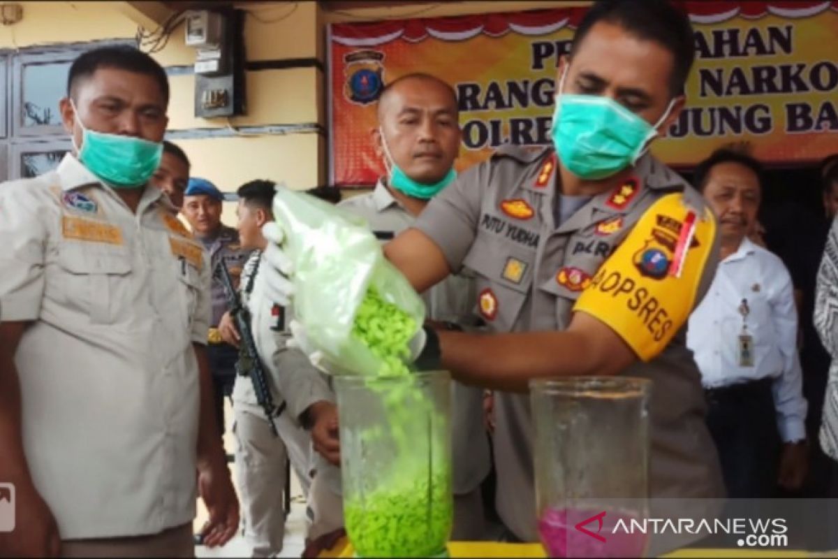 Polres Tanjungbalai musnahkan  18.880,43 gram sabu dan 9.840 butir ekstasi