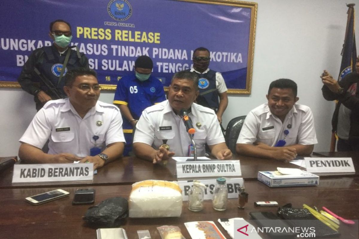 BNN Sultra ungkap peredaran sabu-sabu 1,17 kg