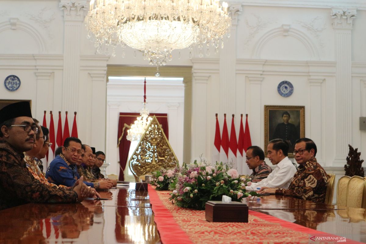 Sepuluh pimpinan MPR temui Presiden Jokowi bahas persiapan pelantikan