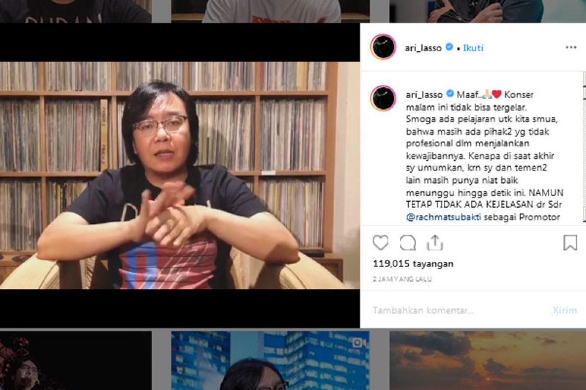 Ari Lasso minta agar promotor segera mengembalikan uang tiket penonton