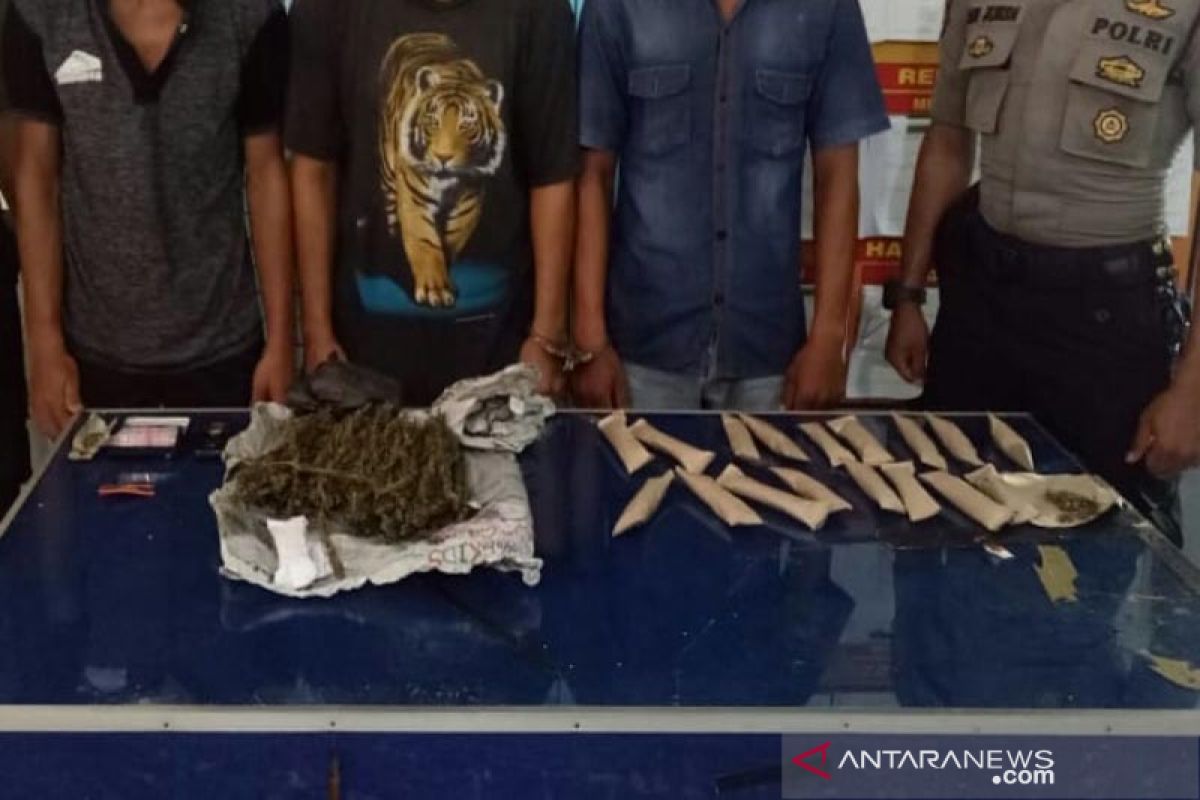 Polisi Aceh Utara tangkap tiga pengedar ganja, berikut barang buktinya