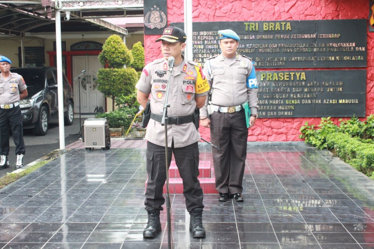 Polri-TNI-Pemkot Binjai apel patroli bersama pengamanan pelantikan Presiden