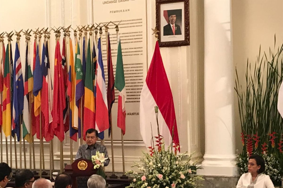 Pidato Jusuf Kalla bikin Retno Marsudi dan Sri Mulyani terharu