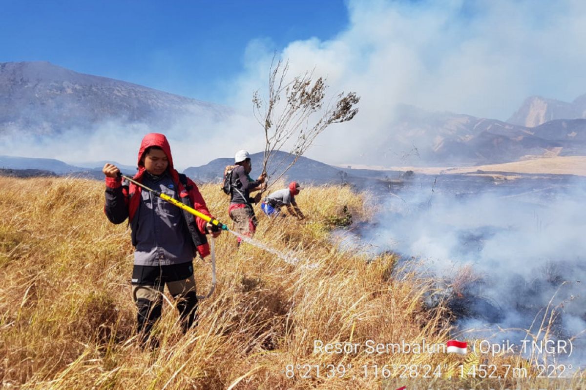 Padamkan kebakaran hutan Gunung Rinjani, ratusan personel diterjunkan