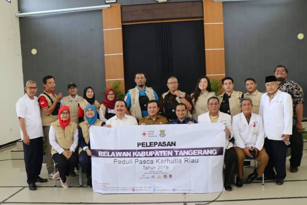 PMI Tangerang berangkatkan17 relawan bantu korban karhutla Riau