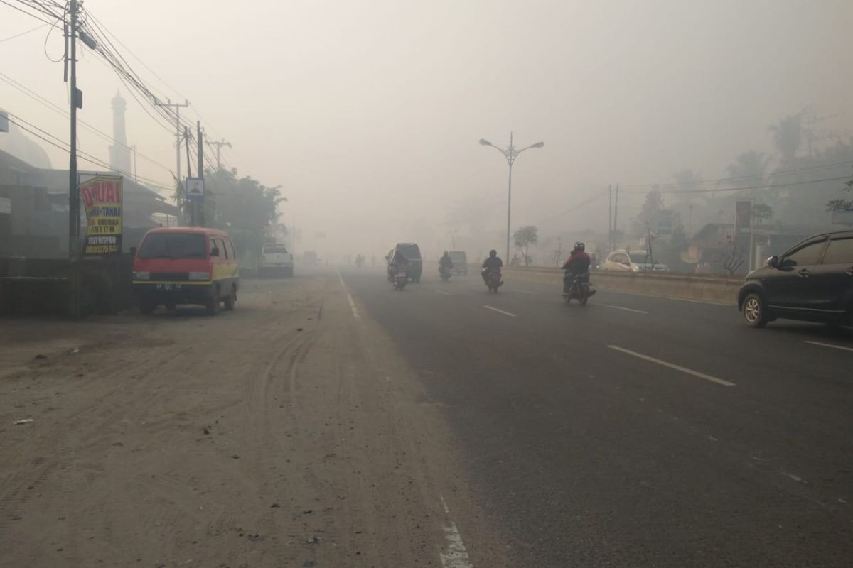 Kabut asap masih selimut Kota Banjarmasin