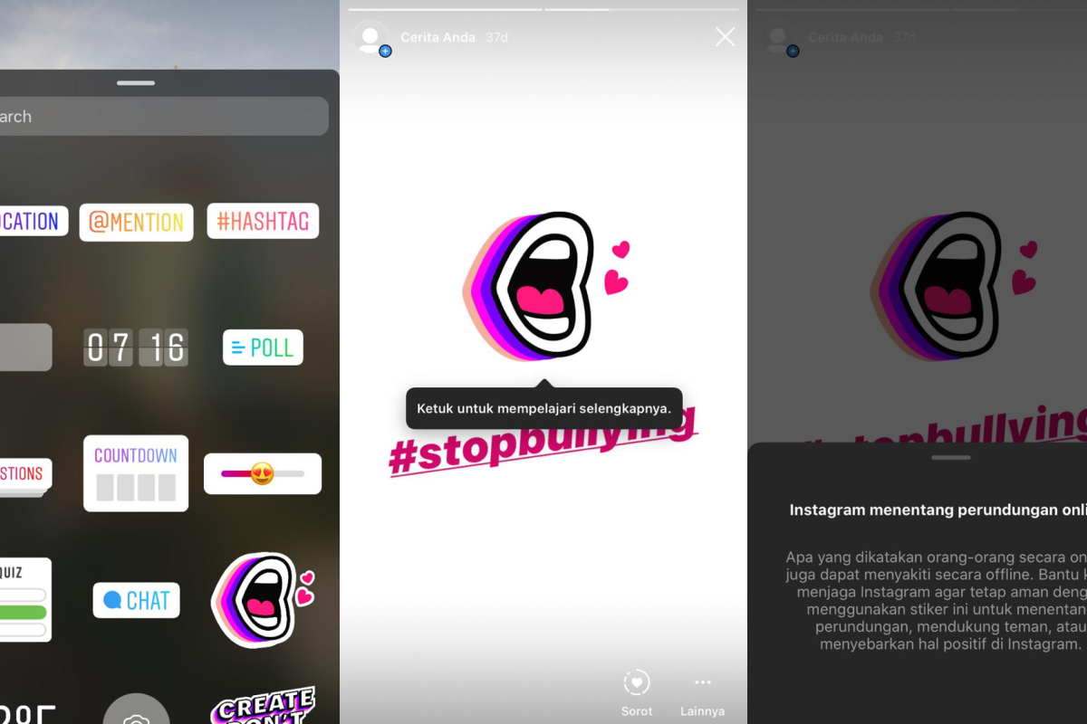 Instagram luncurkan stiker anti-bullying terbaru