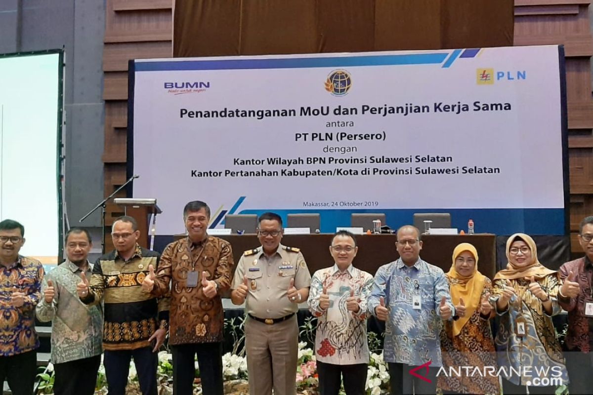 PLN dan BPN Sulsel teken MoU legalisasi infrastruktur ketenagalistrikan